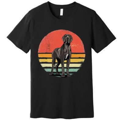 Great Dane Dog Lover Retro Vintage 70s Dog Pet Premium T-Shirt