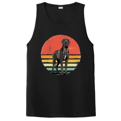 Great Dane Dog Lover Retro Vintage 70s Dog Pet PosiCharge Competitor Tank