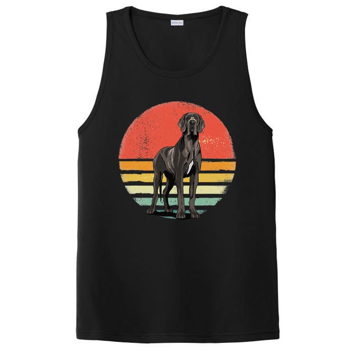 Great Dane Dog Lover Retro Vintage 70s Dog Pet PosiCharge Competitor Tank