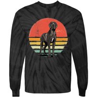 Great Dane Dog Lover Retro Vintage 70s Dog Pet Tie-Dye Long Sleeve Shirt