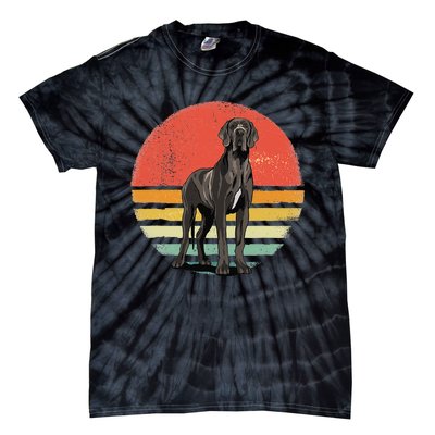 Great Dane Dog Lover Retro Vintage 70s Dog Pet Tie-Dye T-Shirt