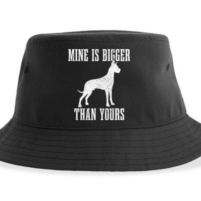 Great Dane Dog Mine Is Bigger Than Yours Great Dane Mom Dad Sustainable Bucket Hat