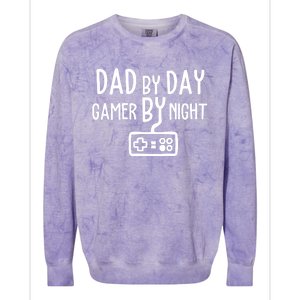 Gamer Dad Dad By Day Gamer By Night Funny Gaming Dad Great Gift Colorblast Crewneck Sweatshirt