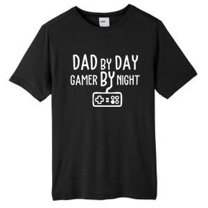 Gamer Dad Dad By Day Gamer By Night Funny Gaming Dad Great Gift Tall Fusion ChromaSoft Performance T-Shirt