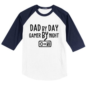 Gamer Dad Dad By Day Gamer By Night Funny Gaming Dad Great Gift Baseball Sleeve Shirt