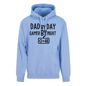 Gamer Dad Dad By Day Gamer By Night Funny Gaming Dad Great Gift Unisex Surf Hoodie