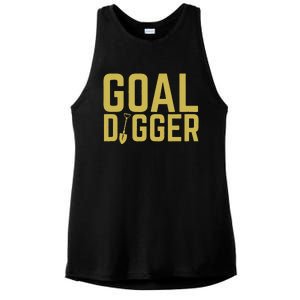 Goal Digger Design With Shovel Sales Team Motivational Ladies PosiCharge Tri-Blend Wicking Tank