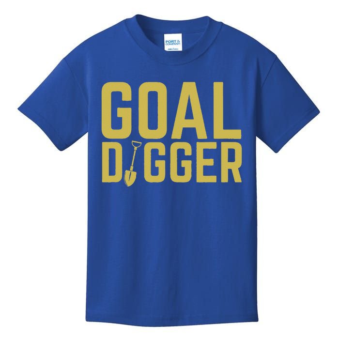 Goal Digger Design With Shovel Sales Team Motivational Kids T-Shirt