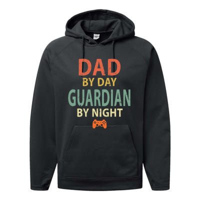 Gamer Dad. Dad by Day Guardian By Night Gaming Performance Fleece Hoodie