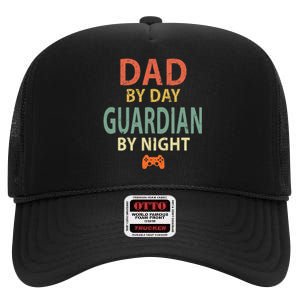 Gamer Dad. Dad by Day Guardian By Night Gaming High Crown Mesh Back Trucker Hat