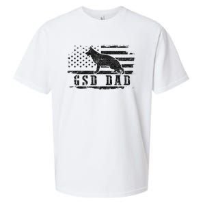 GSD Dad Distressed American Flag German Shepherd Dog Sueded Cloud Jersey T-Shirt