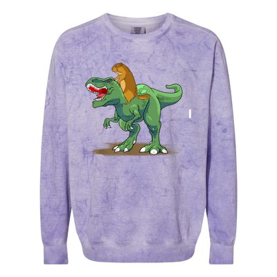 GroundHog Day Dinosaur Gift Shadow Colorblast Crewneck Sweatshirt