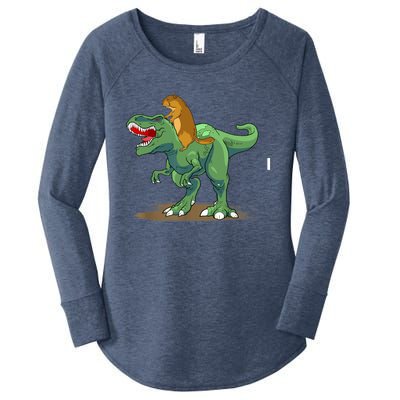 GroundHog Day Dinosaur Gift Shadow Women's Perfect Tri Tunic Long Sleeve Shirt