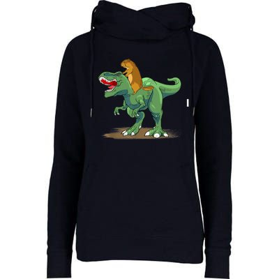 GroundHog Day Dinosaur Gift Shadow Womens Funnel Neck Pullover Hood