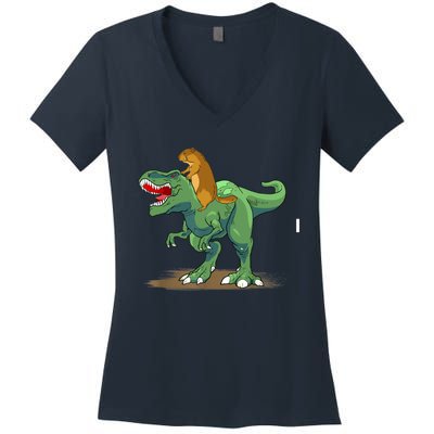 GroundHog Day Dinosaur Gift Shadow Women's V-Neck T-Shirt