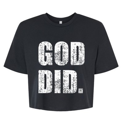 God Did Distressed Bella+Canvas Jersey Crop Tee