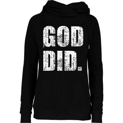 God Did Distressed Womens Funnel Neck Pullover Hood