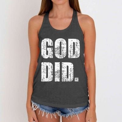 God Did Distressed Women's Knotted Racerback Tank