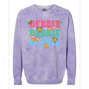 Groovy Debbie Debbie First Name Colorblast Crewneck Sweatshirt