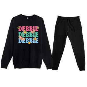 Groovy Debbie Debbie First Name Premium Crewneck Sweatsuit Set