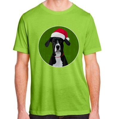 Great Dane Dog In Santa Hat For Christmas Adult ChromaSoft Performance T-Shirt