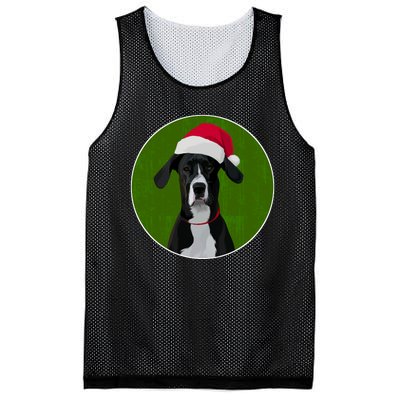 Great Dane Dog In Santa Hat For Christmas Mesh Reversible Basketball Jersey Tank