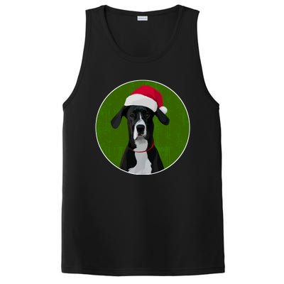 Great Dane Dog In Santa Hat For Christmas PosiCharge Competitor Tank