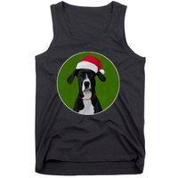 Great Dane Dog In Santa Hat For Christmas Tank Top