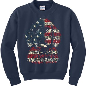 Goldendoodle Doodle Dad American Flag Patriotic Dog Lover Kids Sweatshirt