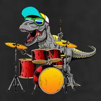 Great Dinosaurs Drums Music Playing Rex Design 11oz C Handle Ceramic Mug