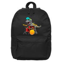 Great Dinosaurs Drums Music Playing Rex Design 16 in Basic Backpack