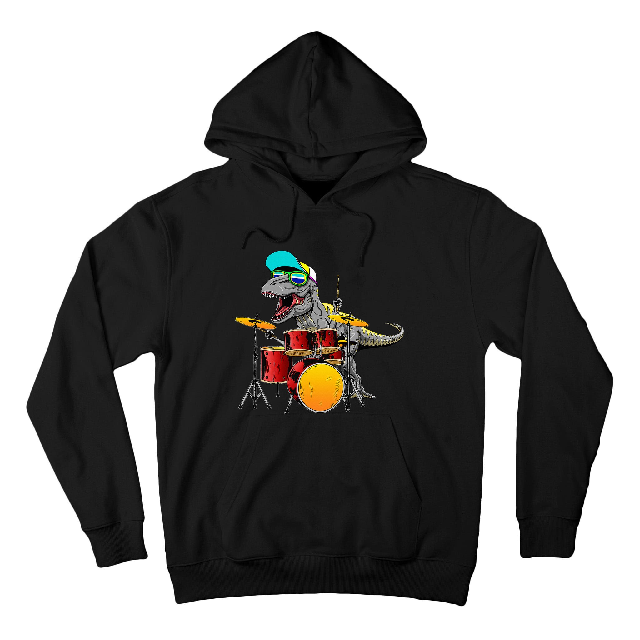 Great Dinosaurs Drums Music Playing Rex Design Tall Hoodie