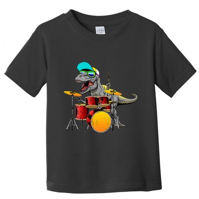 Great Dinosaurs Drums Music Playing Rex Design Toddler T-Shirt