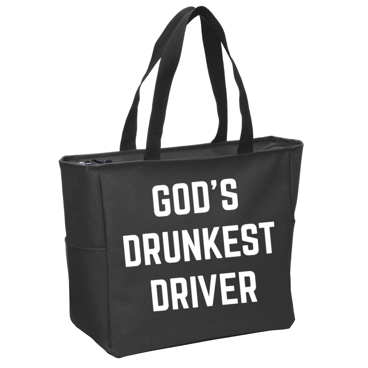 God's Drunkest Driver Funny Tee Zip Tote Bag