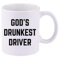 God's Drunkest Driver Funny Tee 11oz C Handle Ceramic Mug