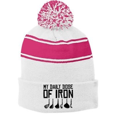 Golf Daily Dose Of Iron Stripe Pom Pom Beanie