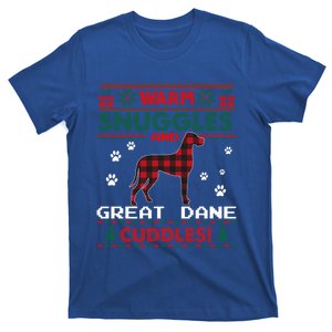 Great Dane Dog Red Buffalo Plaid Gift Ugly Christmas Sweater Gift T-Shirt