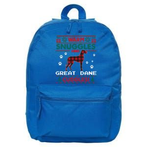 Great Dane Dog Red Buffalo Plaid Gift Ugly Christmas Sweater Gift 16 in Basic Backpack