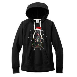 Great Dane Dog Tree Christmas Lights Xmas Pajama Matching Gift Women's Fleece Hoodie