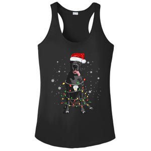 Great Dane Dog Tree Christmas Lights Xmas Pajama Matching Gift Ladies PosiCharge Competitor Racerback Tank