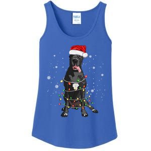 Great Dane Dog Tree Christmas Lights Xmas Pajama Matching Gift Ladies Essential Tank