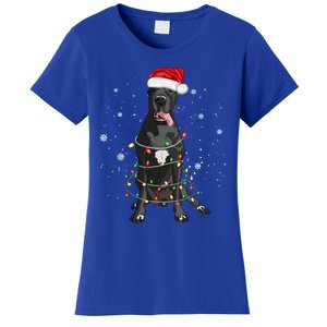 Great Dane Dog Tree Christmas Lights Xmas Pajama Matching Gift Women's T-Shirt