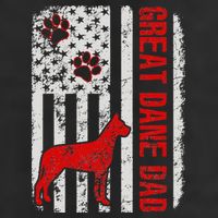 Great Dane Dad American Flag Gift 7 Panel Mesh Trucker Snapback Hat