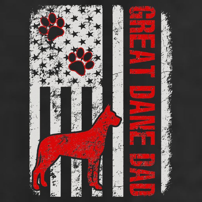 Great Dane Dad American Flag Gift 7 Panel Mesh Trucker Snapback Hat