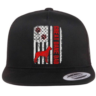Great Dane Dad American Flag Gift Flatbill Hat