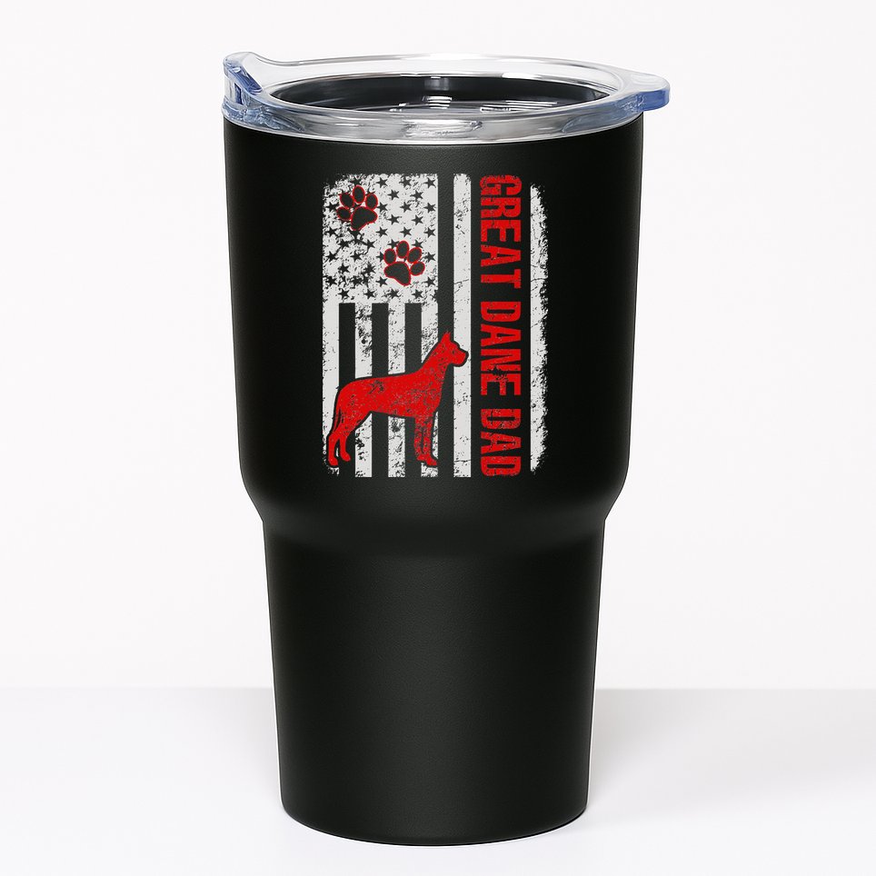 Great Dane Dad American Flag Gift Tumbler