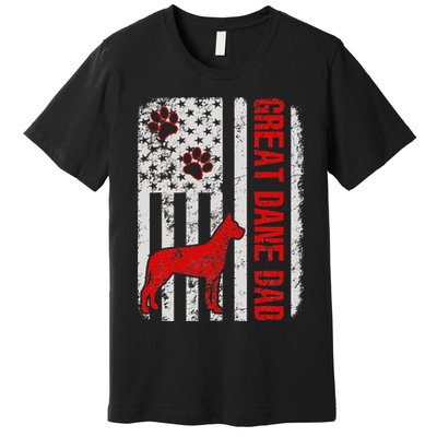 Great Dane Dad American Flag Gift Premium T-Shirt