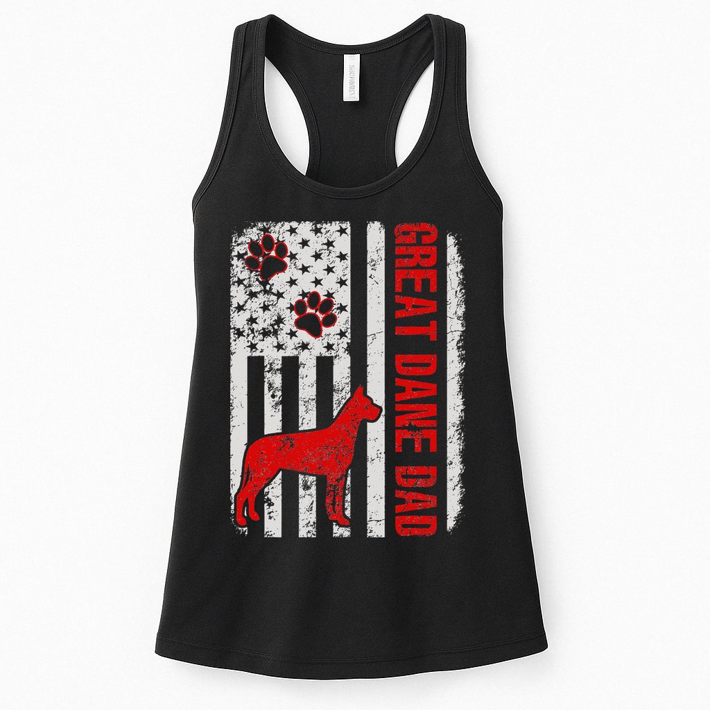 Great Dane Dad American Flag Gift Womens Tank Top