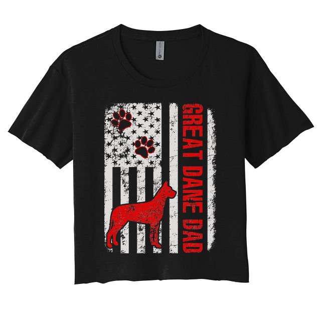Great Dane Dad American Flag Gift Crop Top