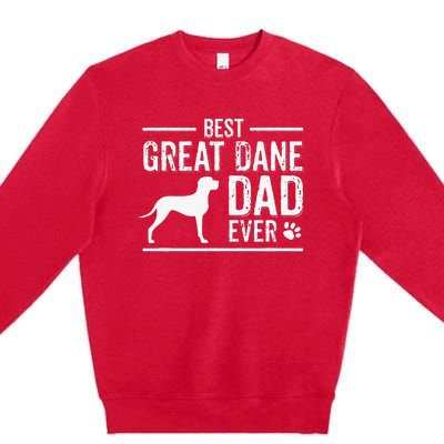 Great Dane Dad Best Dog Owner Ever Premium Crewneck Sweatshirt